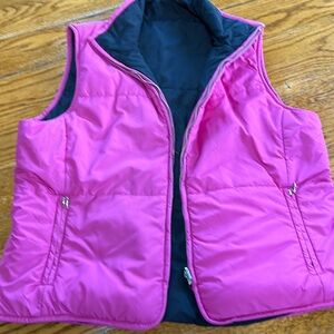 Lauren Ralph Lauren reversible puffy vest.  Hot pink and black. Large.